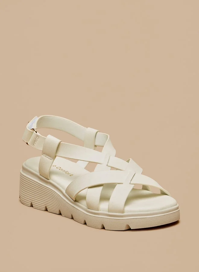 Le Confort Girls Strappy Sandals with Hook and Loop Closure
