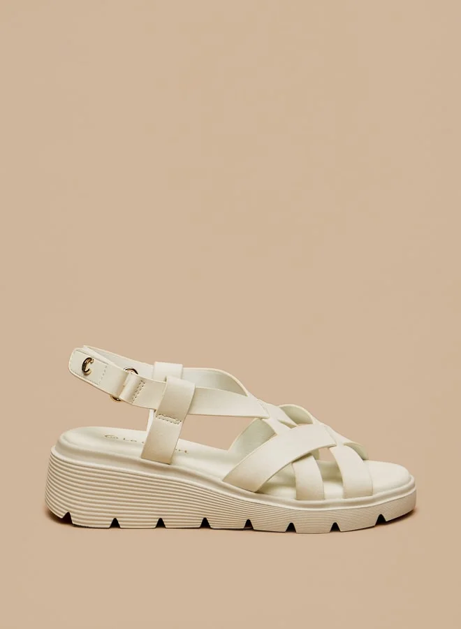 Le Confort Girls Strappy Sandals with Hook and Loop Closure
