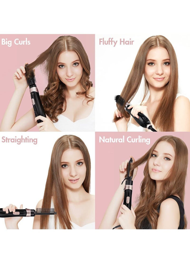 Y&D Hair Dryer Brush Hot for Styling Light Weight dryer Women 4 in 1 Air with 2 Speed Straightening Fringe Curler Black  - Image 3