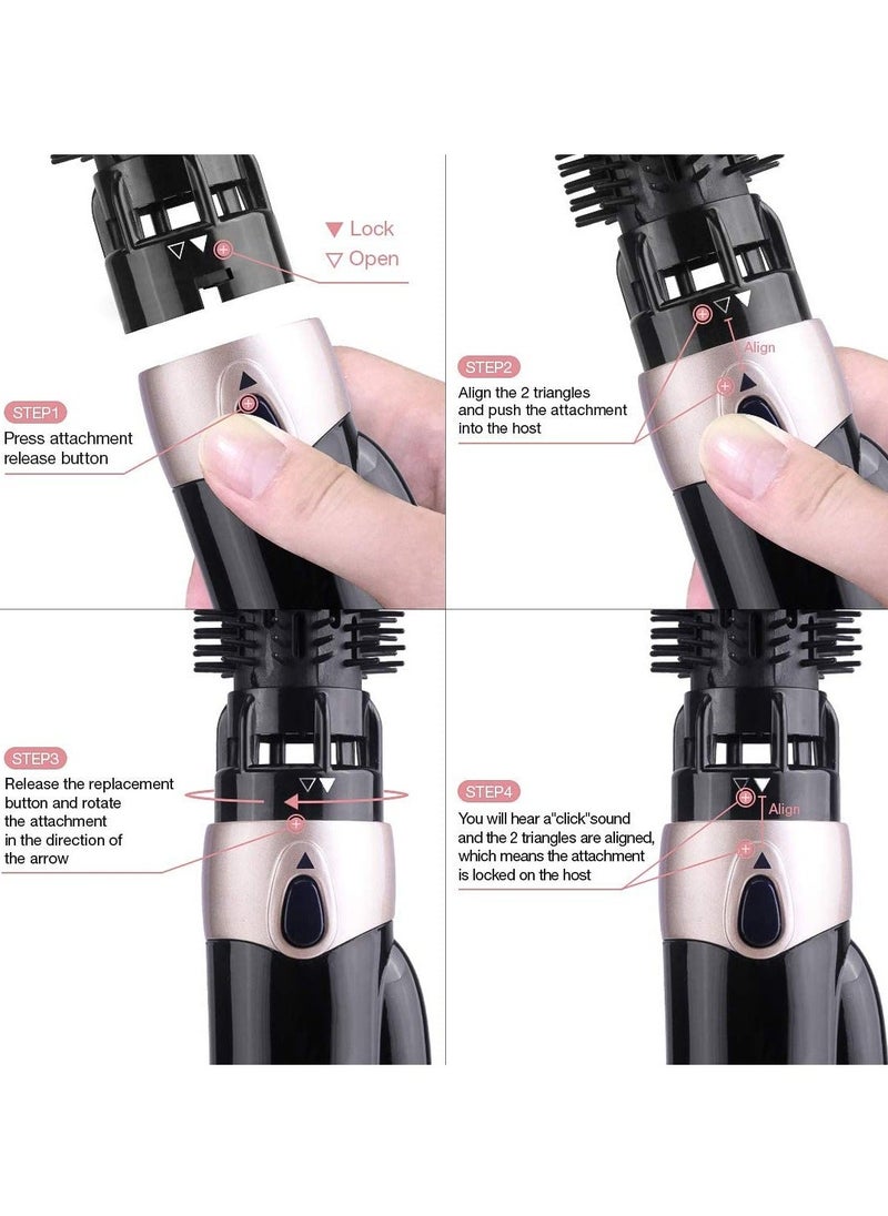 Y&D Hair Dryer Brush Hot for Styling Light Weight dryer Women 4 in 1 Air with 2 Speed Straightening Fringe Curler Black  - Image 2