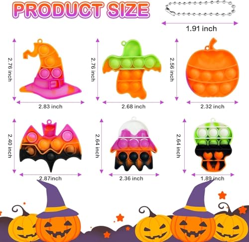JDSTY 24 Pack Halloween Mini Fidget Sensory Pop Toys for Kids Boys Girls Halloween Party Favors Halloween Treat Bags Gifts - Image 5