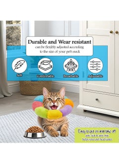 MAJIBAO Pet recovery collar with soft fabric cotton, Cat neck cone after Surgery, Adjustable, Wound healing protective, Elizabethan collar for Anti-Scratch & Bite, Ideal for Small pets, 26cm (Multicolor)  - Image 4