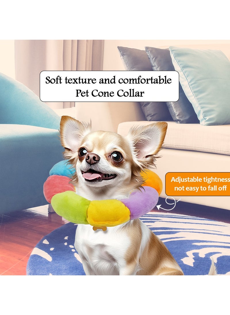 MAJIBAO - Pet recovery collar with soft fabric cotton, Cat neck cone after Surgery, Adjustable, Wound healing protective, Elizabethan collar for Anti-Scratch & Bite, Ideal for Small pets, 26cm (Multicolor) - Image 1