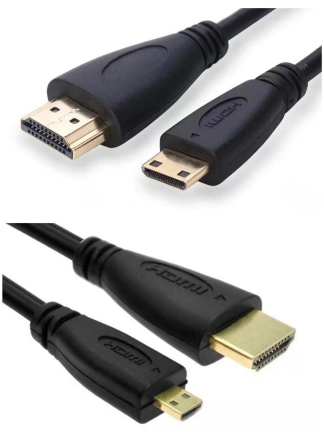 Generic - Mini Hdmi Hd Line Hdmi To Minihdmi Flat Panel Portable Display Computer Projection Hdmi Adapter Cable-Color:HDMI Male Adapter 1.5 M - Image 1