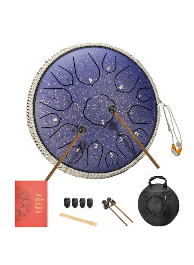 BURNING&LIN Steel Tongue Drum Tongue Drum 15 Notes 14 Inches Handpan Drum Percussion for Meditation Yoga Musical Education for Adult& Kids(Lotus Purple) - Image 1