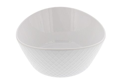 over&back Over and Back 4-Piece ‘What a Dish’ Porcelain Serving Bowls Set w/ Diamond Pattern Design – Microwave, Dishwasher & Oven Safe – Decorative Pieces Great for Appetizers, Sides or Dinner Portions, White - Image 2