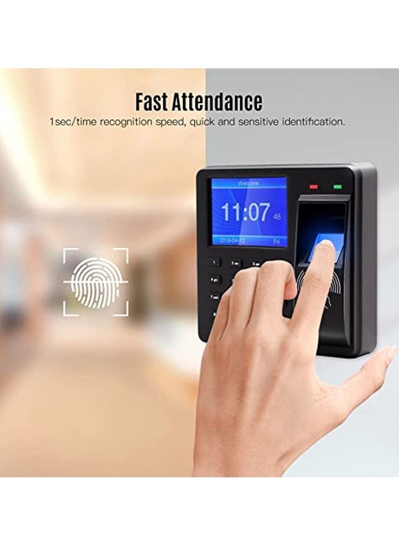 Attendance Machine Control Time Attendance Machine Fingerprint/Password/Recognition Time Clock With 2 4 Inch Display Screen Employee Checking-In Recorder Multi-Language - Image 5