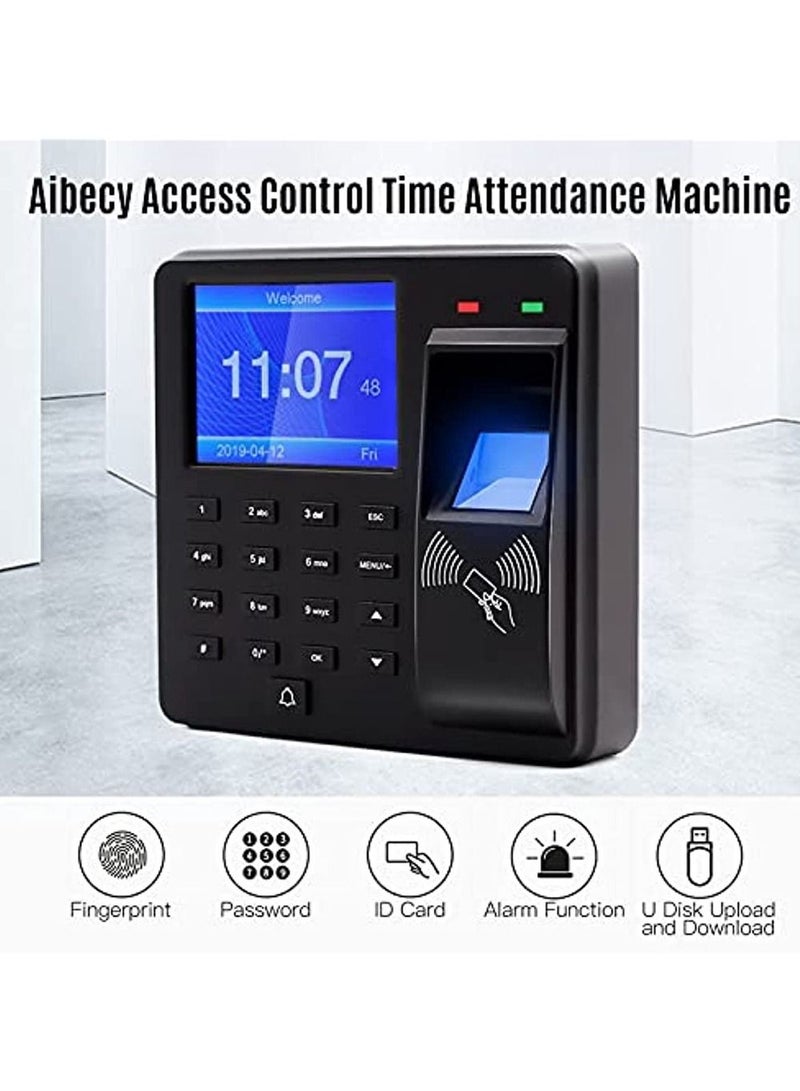 Attendance Machine Control Time Attendance Machine Fingerprint/Password/Recognition Time Clock With 2 4 Inch Display Screen Employee Checking-In Recorder Multi-Language - Image 2