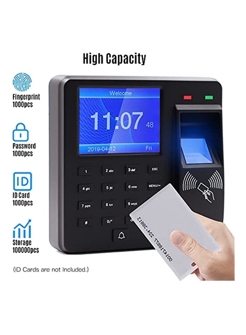 Attendance Machine Control Time Attendance Machine Fingerprint/Password/Recognition Time Clock With 2 4 Inch Display Screen Employee Checking-In Recorder Multi-Language - Image 3