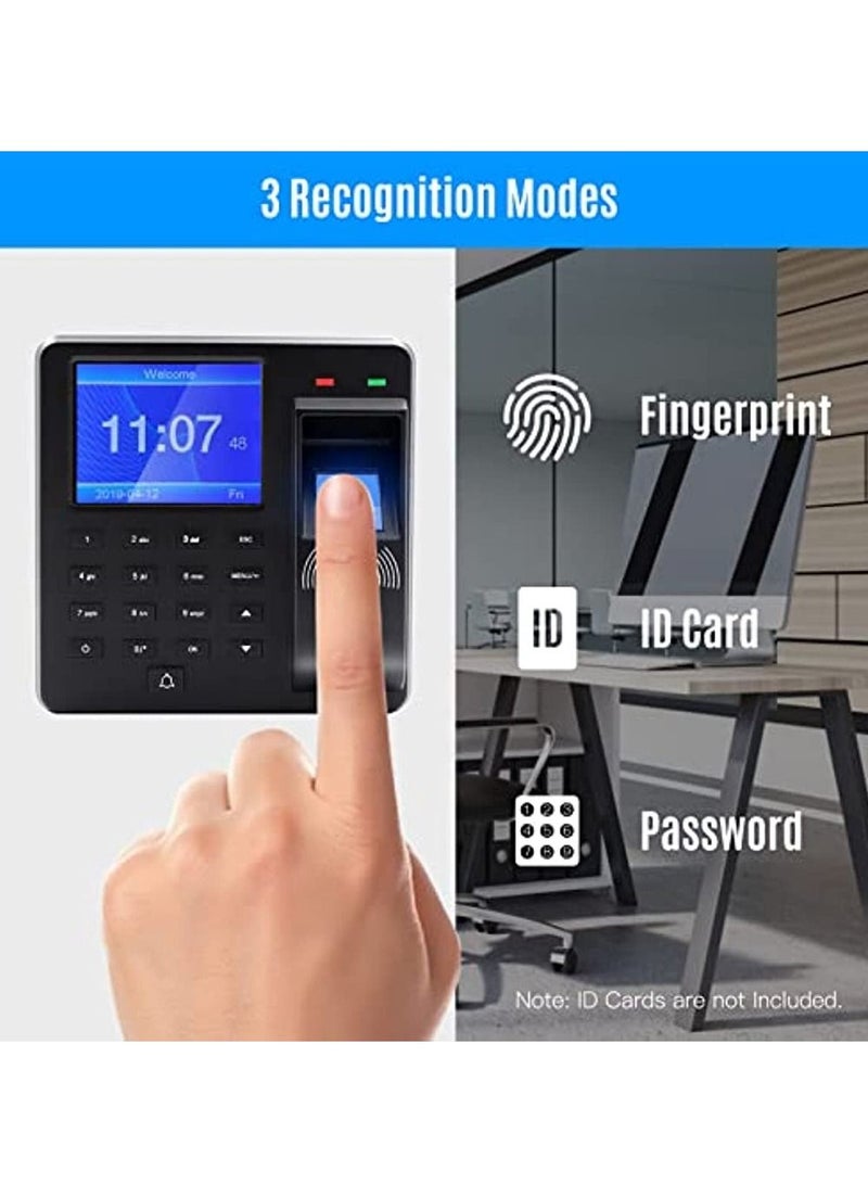 Attendance Machine Control Time Attendance Machine Fingerprint/Password/Recognition Time Clock With 2 4 Inch Display Screen Employee Checking-In Recorder Multi-Language - Image 4