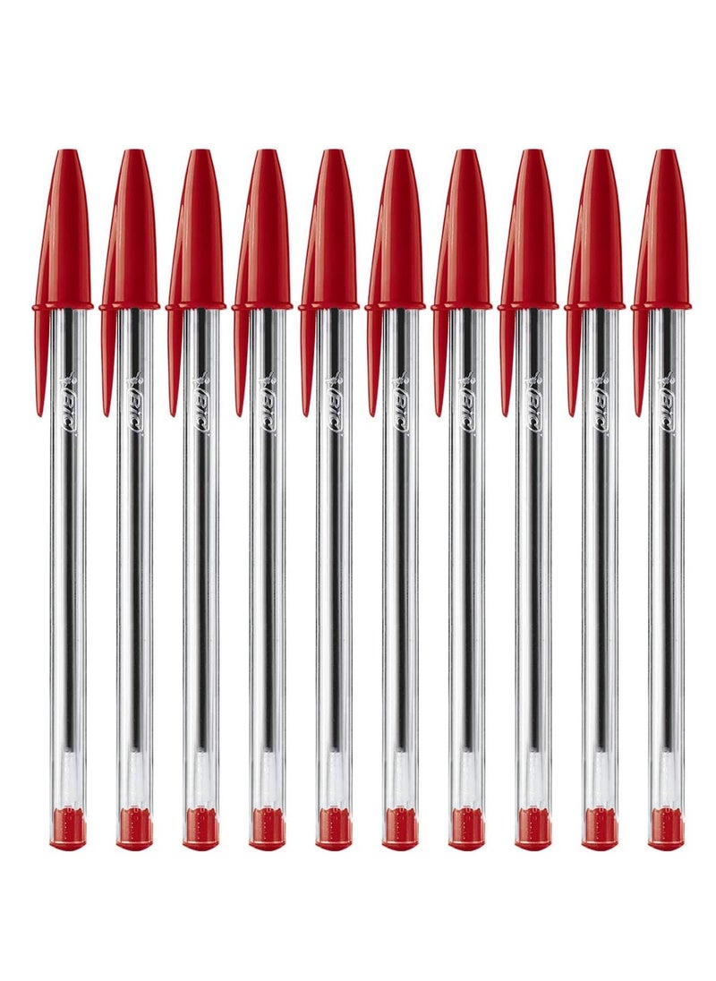 10-Piece Cristal Medium 1.0mm Tip Ballpoint Pen Red Ink - pzsku/Z53083A8463F718ACE120Z/45/_/1734173696/e9702a2f-1197-48a4-ab90-eba36bfc5f85