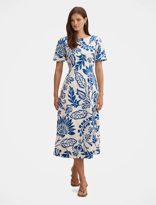 Forever New Stephanie Puff-Sleeve Midi Dress