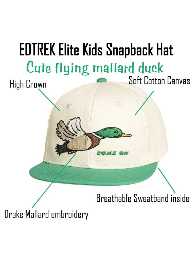 EDTREK Elite Kids Snapback Hat for Boys Girls Toddler Cap with Flat Brim, Mallard - Green, One Size - Image 4