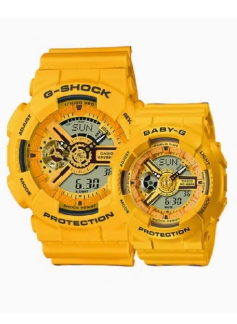 كاسيو ساعة كاسيو للزوجين جي شوك و بيبي جي انالوج رقمي بسوار راتنج SLV-22A-9ADR - Image 1