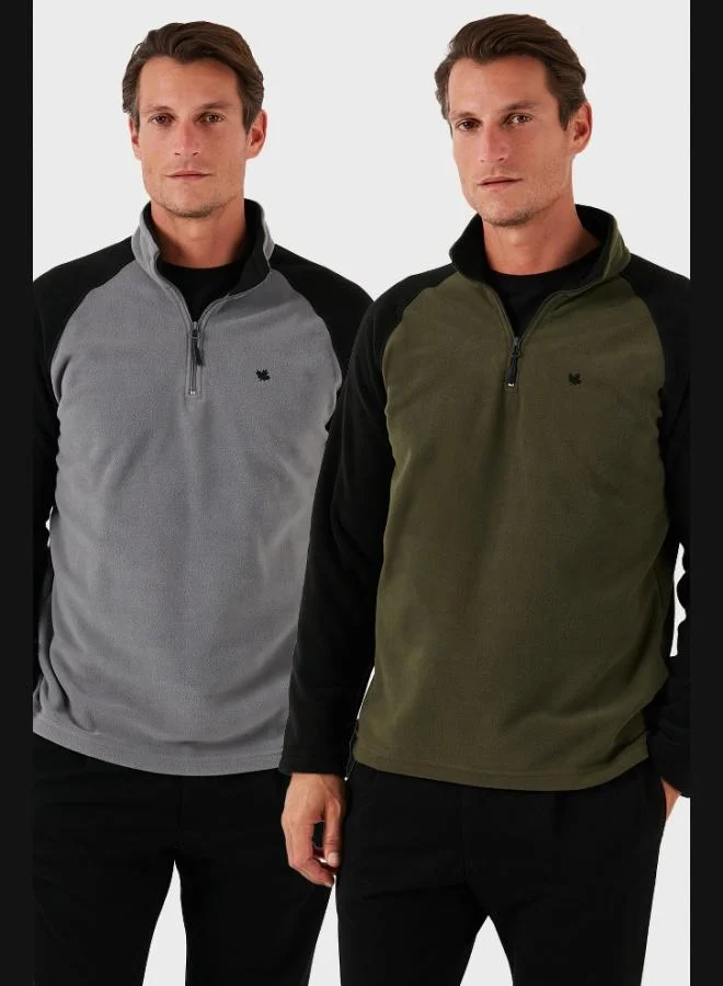 Buratti Buratti Slim Fit Half Zipper Winter Raised 2-Pack Polar Men's POLAR 5906055S2