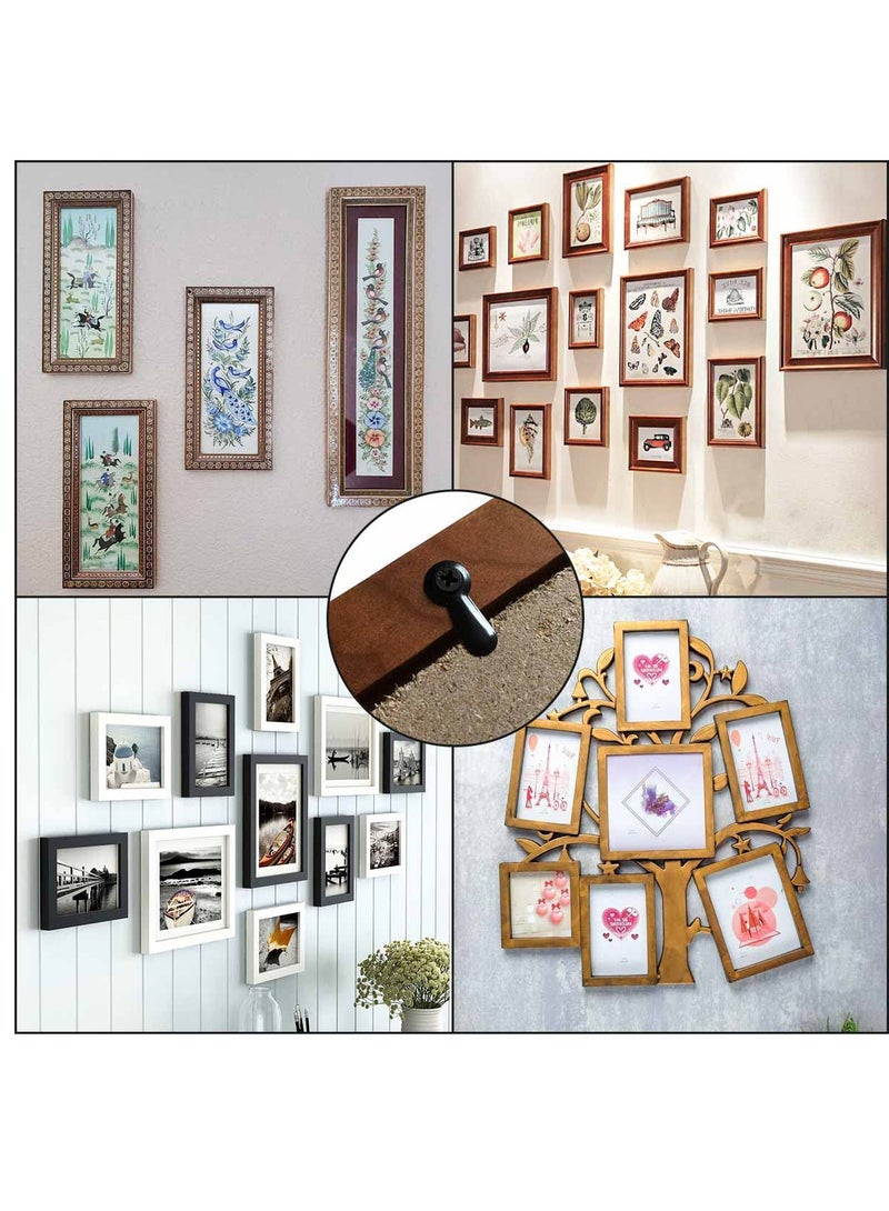 Excefore 200 Pieces Metal Picture Frames Turn on Fasteners With 200 Pieces Screws Photo Frame Hanging Hangers For Photos Picture And Drawing Crafts Posters Black Pictures Frame Hardware Backing Clip - Image 2