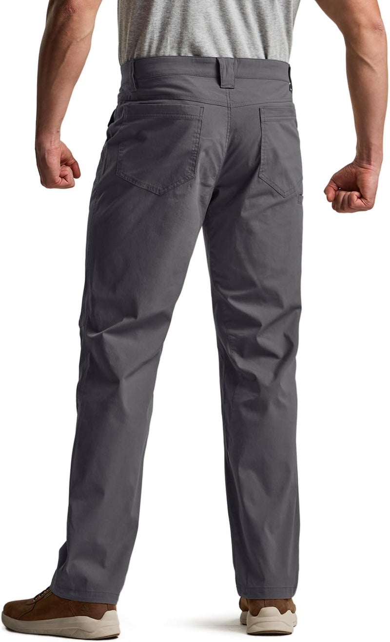 CQR Men's Vent Stretch Pants, Quick Dry Lightweight Casual Cargo Pants, Water Resistant Straight-Fit Utility Work Pants, Sedona Urban Pants Charcoal, 28W x 30L - Image 2