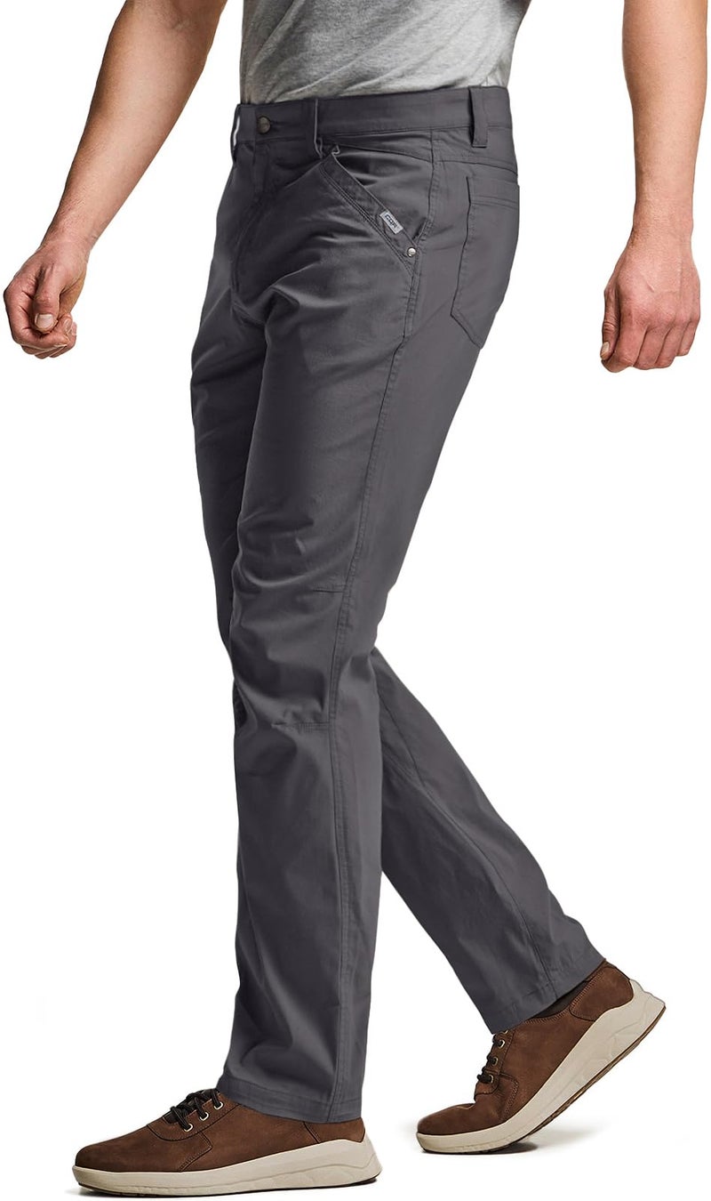 CQR Men's Vent Stretch Pants, Quick Dry Lightweight Casual Cargo Pants, Water Resistant Straight-Fit Utility Work Pants, Sedona Urban Pants Charcoal, 28W x 30L - Image 1