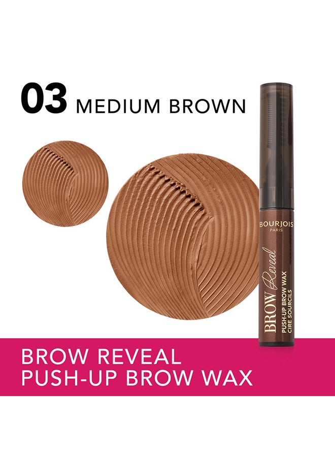 BOURJOIS PARIS Brow Reveal Push-up Styling Wax - 03 - Medium Brown, 6ml - Image 2