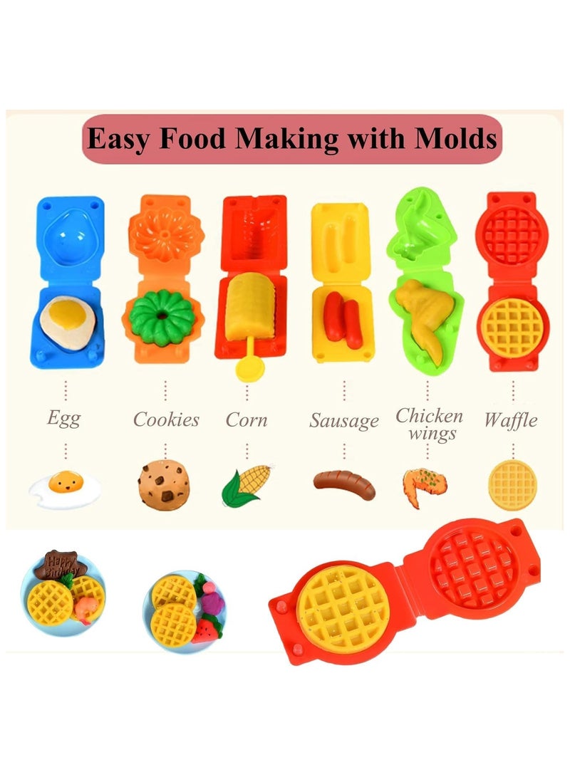 40pcs Playdough Accessories Kit, Burger Maker Machine Dough Set, Color Dough Tools, Kitchen Creations Hamburger Maker Play Set for Girls Boys, Weekend Party Pretend Gift for Children - Image 3