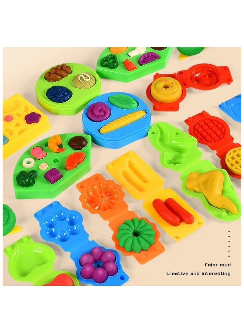 40pcs Playdough Accessories Kit, Burger Maker Machine Dough Set, Color Dough Tools, Kitchen Creations Hamburger Maker Play Set for Girls Boys, Weekend Party Pretend Gift for Children - Image 5