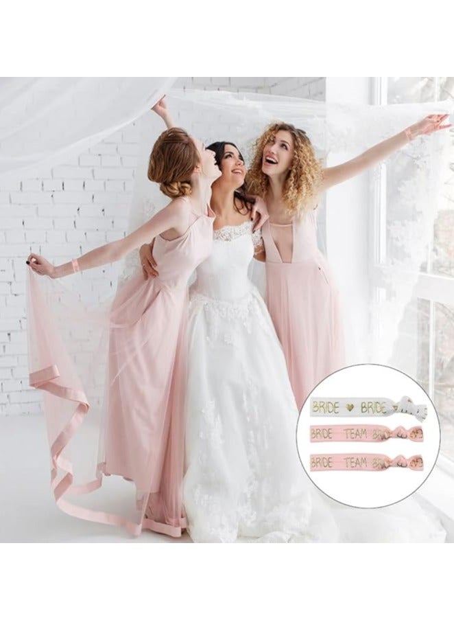 Hen Party Wristbands Set, 1 White Bride Wristband +10pcs Pink Team Bride Wristband, with Rose Gold Lettering, for Bachelorette Party, Wedding Bridal Shower Decorations, Bridal Shower - Image 3