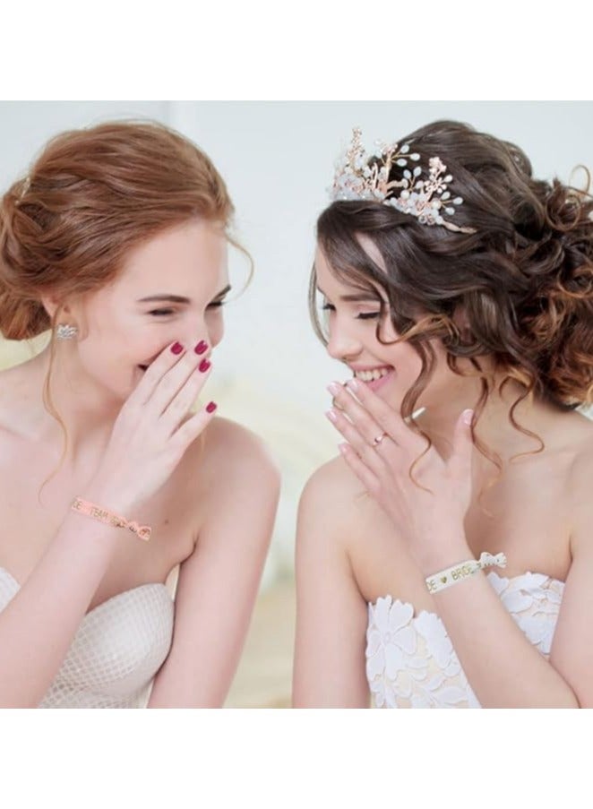 Hen Party Wristbands Set, 1 White Bride Wristband +10pcs Pink Team Bride Wristband, with Rose Gold Lettering, for Bachelorette Party, Wedding Bridal Shower Decorations, Bridal Shower - Image 4