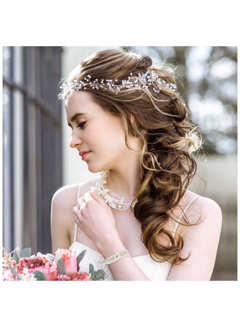 Hen Party Wristbands Set, 1 White Bride Wristband +10pcs Pink Team Bride Wristband, with Rose Gold Lettering, for Bachelorette Party, Wedding Bridal Shower Decorations, Bridal Shower - Image 5