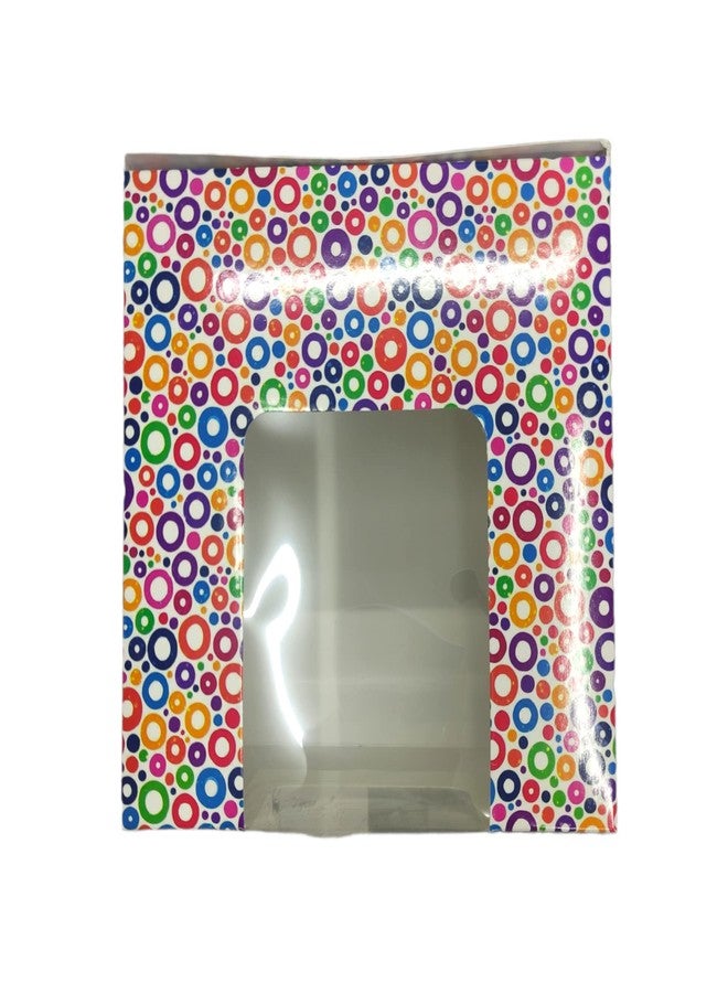 CAKE DECOR 1/2 kg Printed-02 Cake Box Packaging with Clear Display Rectangle Window 8 x 8 x 6 Inch (Pack of 5pcs) - Image 3