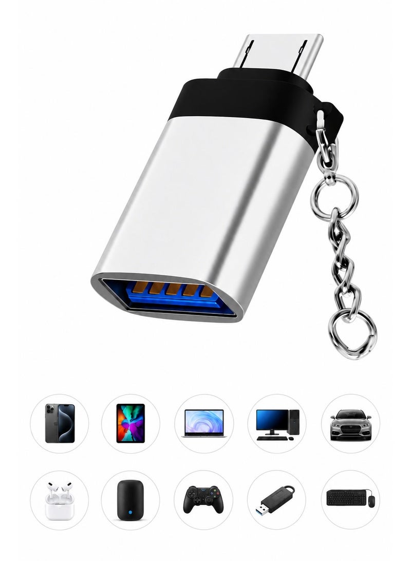باس تيك محول مايكرو USB – من ذكر Micro USB إلى أنثى USB 3.0 – وصلة محمولة متوافقة مع هواتف سامسونج، أجهزة أندرويد اللوحية، وأجهزة OTG أخرى - Image 1