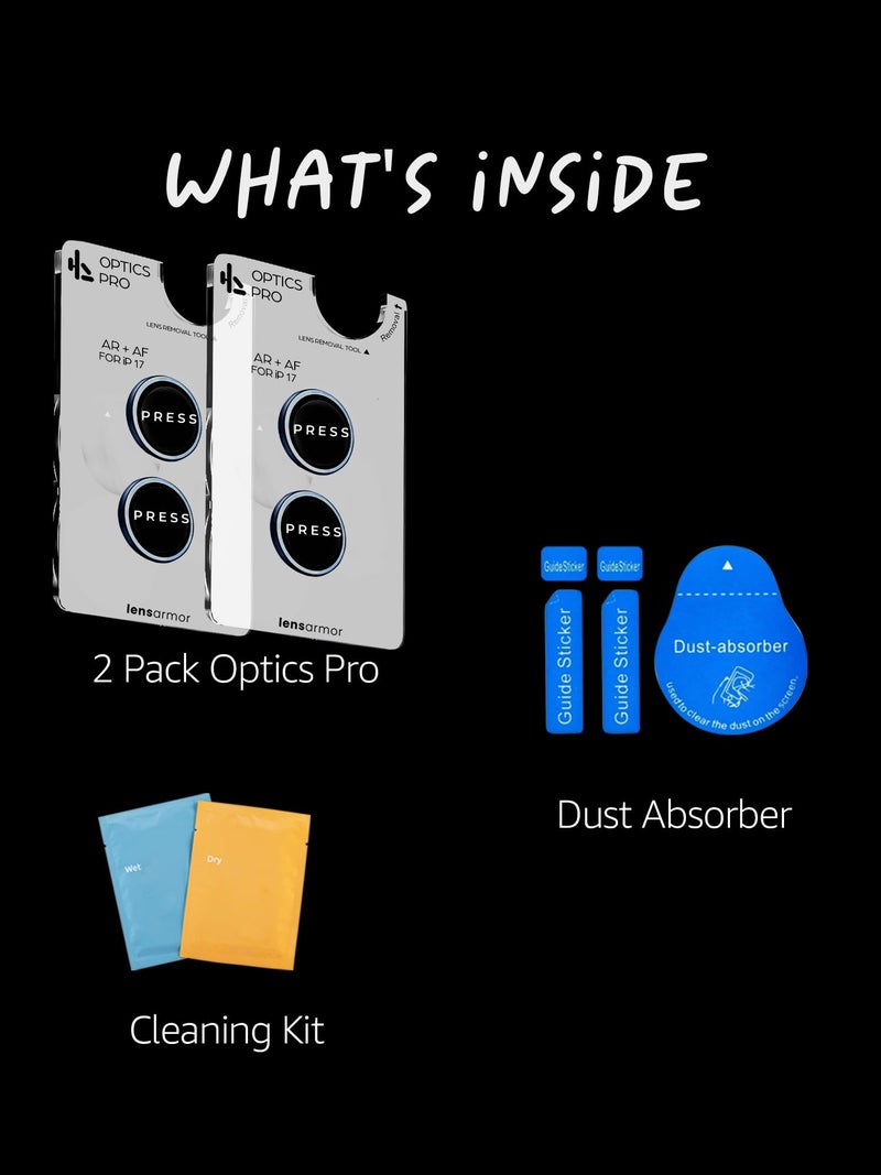 Lensarmor Compatible with iPhone 17 Camera Lens Protector Mist Blue (2-Pack) – 9H Tempered Glass, Military-Grade Anti-Scratch, Case-Friendly, Easy Install Frame - Image 2