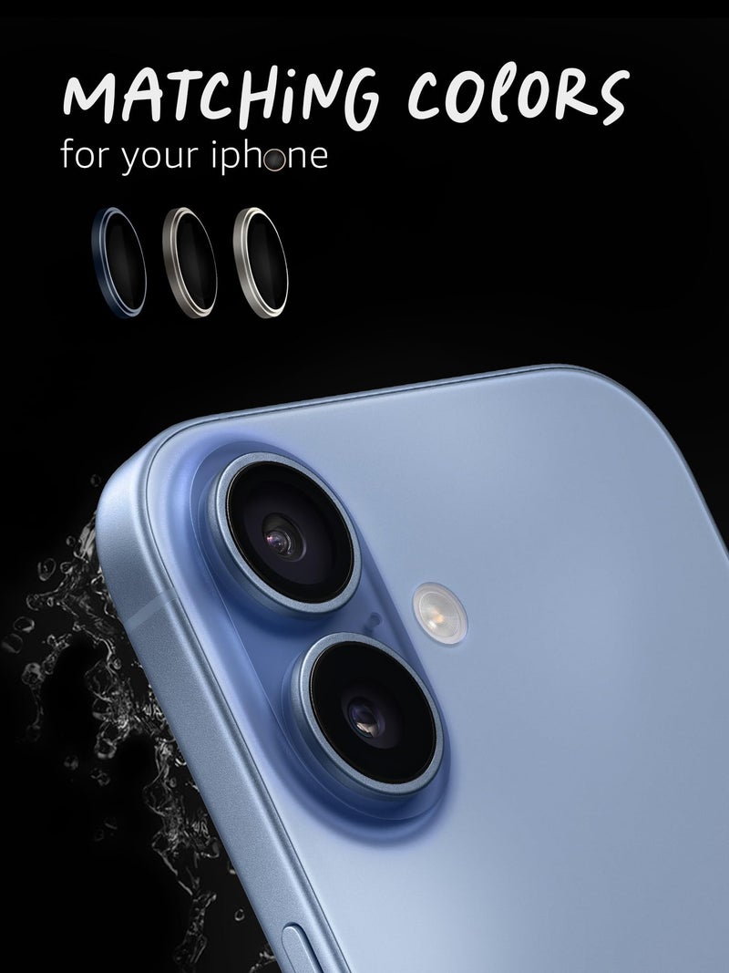 Lensarmor Compatible with iPhone 17 Camera Lens Protector Mist Blue (2-Pack) – 9H Tempered Glass, Military-Grade Anti-Scratch, Case-Friendly, Easy Install Frame - Image 3