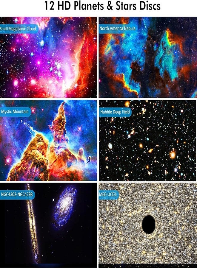 Yokgrass Planetarium Projector, Star Projector Galaxy Light, Night Light with 12 Replacement Discs, Large Projection Area, HD Image with Solar System Constellation Moon for Kids Adults Bedroom Ceiling - Image 3