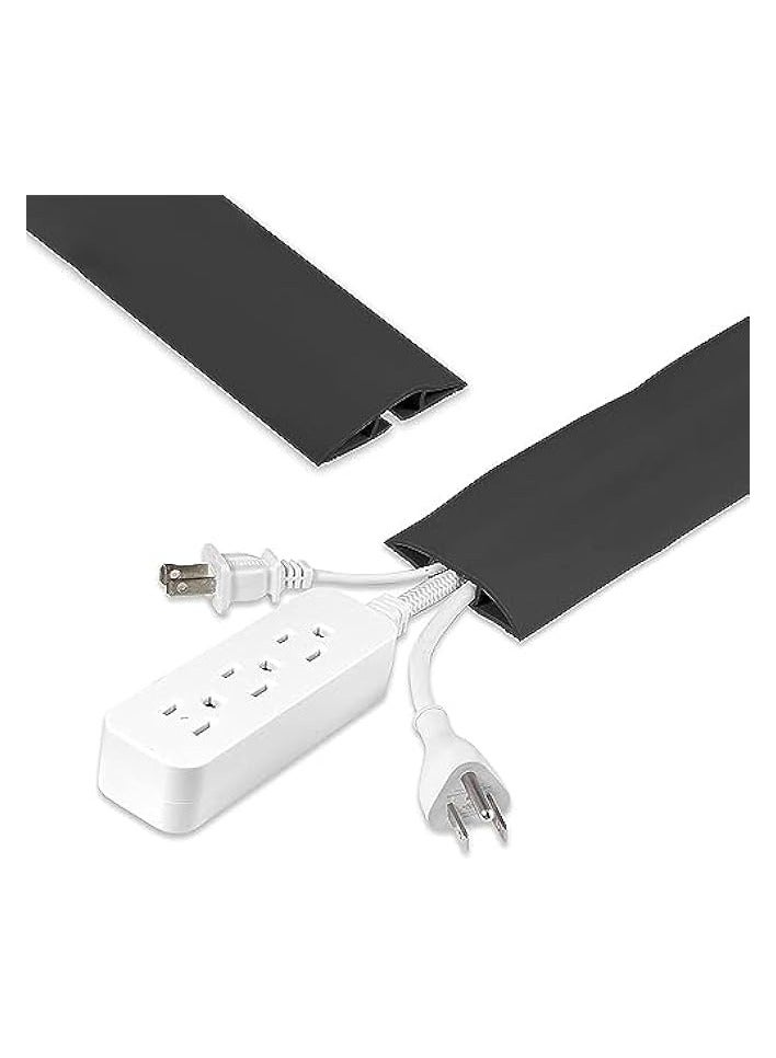 أكس سبرينج واقي غطاء كابل الأرضية Xspring، واقي سلك الأرضية بطول 1.83 مترًا، يمنع خطر الرحلة، مثالي للمنزل والمكتب وورش العمل والمستودعات والحفلات الموسيقية وتجويف الكابل (أسود، 64 مم × 11.4 مم) - Image 1