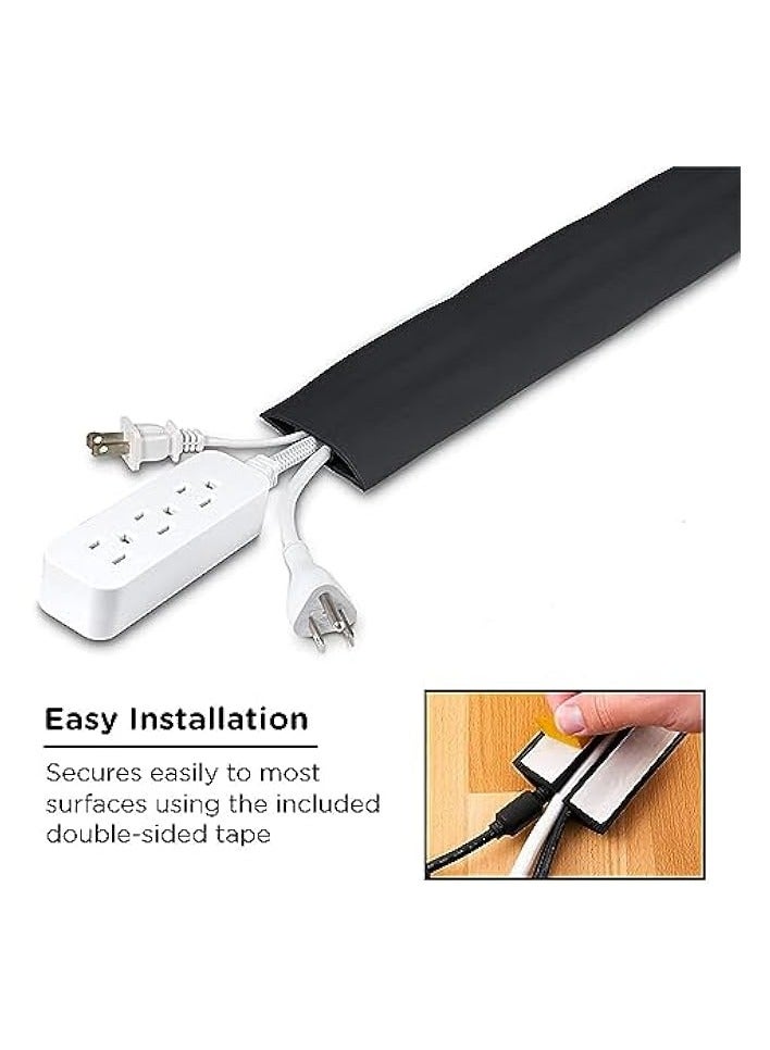 أكس سبرينج واقي غطاء كابل الأرضية Xspring، واقي سلك الأرضية بطول 1.83 مترًا، يمنع خطر الرحلة، مثالي للمنزل والمكتب وورش العمل والمستودعات والحفلات الموسيقية وتجويف الكابل (أسود، 64 مم × 11.4 مم) - Image 4
