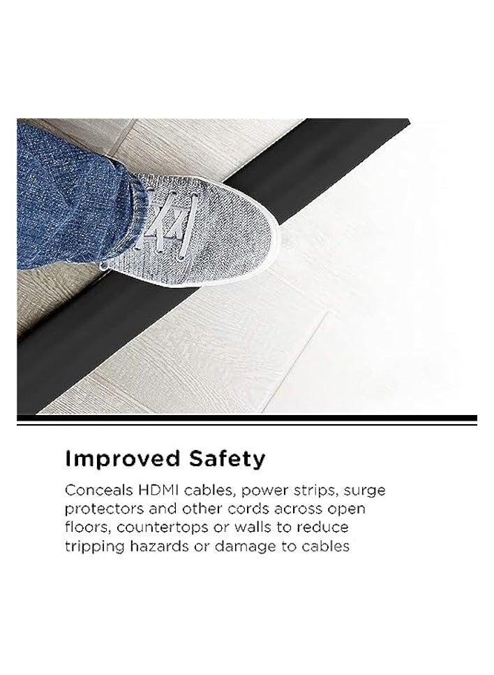 أكس سبرينج واقي غطاء كابل الأرضية Xspring، واقي سلك الأرضية بطول 1.83 مترًا، يمنع خطر الرحلة، مثالي للمنزل والمكتب وورش العمل والمستودعات والحفلات الموسيقية وتجويف الكابل (أسود، 64 مم × 11.4 مم) - Image 5