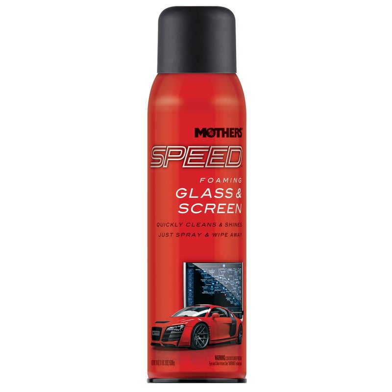Mothers Speed Foaming Glass & Screen Cleaner, 19 oz. Aerosol â€” Ammonia-Free, Streak-Free Formula Cuts Through Grime, Dirt & Fingerprints, Safe for Tint, Touchscreens, Mirrors & Gauges (16619) - Image 1