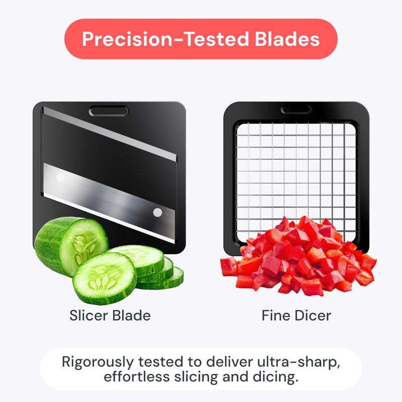 Fullstar Daily Vegetable Chopper â€“ Veggie Chopper, Onion Potato Food Chopper & Slicer with Container, Kitchen Gadgets for Easy Prep (2-in-1, Black) - Image 3