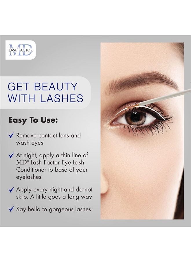 MD Lash Factor Eyelash Growth Serum| Enhances Your Natural Lashes For A Fuller, Longer & Denser Look | Eyelashs Enhancer for Women | 0.1 Fl Oz - 3 Month Supply  - Image 5