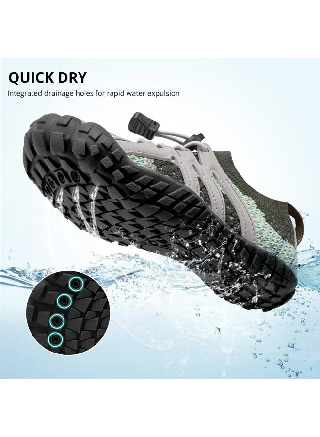 Stelle Water Shoes for Women Men Barefoot Shoes with Adjustable Laces Adult Quick-Dry Aqua Sock for Beach Swim Pool Hiking, Grey, 8 - Image 5