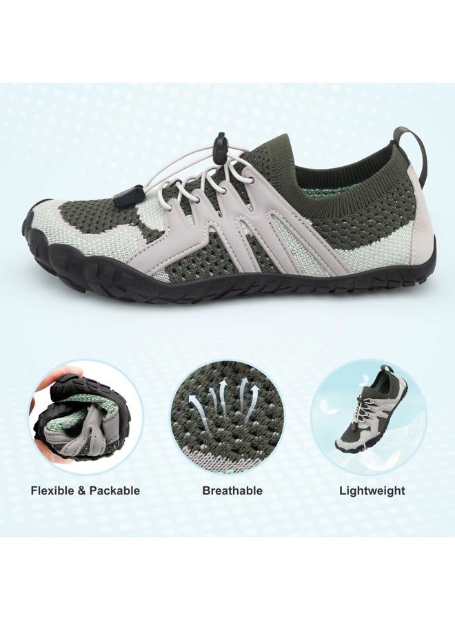 Stelle Water Shoes for Women Men Barefoot Shoes with Adjustable Laces Adult Quick-Dry Aqua Sock for Beach Swim Pool Hiking, Grey, 8 - Image 4