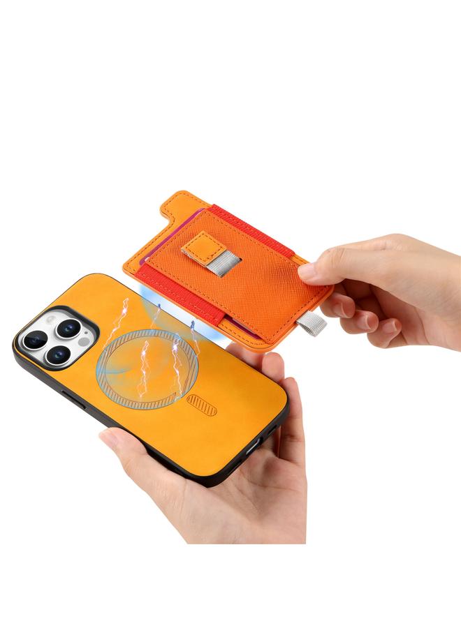 S-TOP Case For iPhone 12 / 12 Pro Retro Magsafe Cross Leather Pull-Out Card Bag Back Phone Case - Image 3