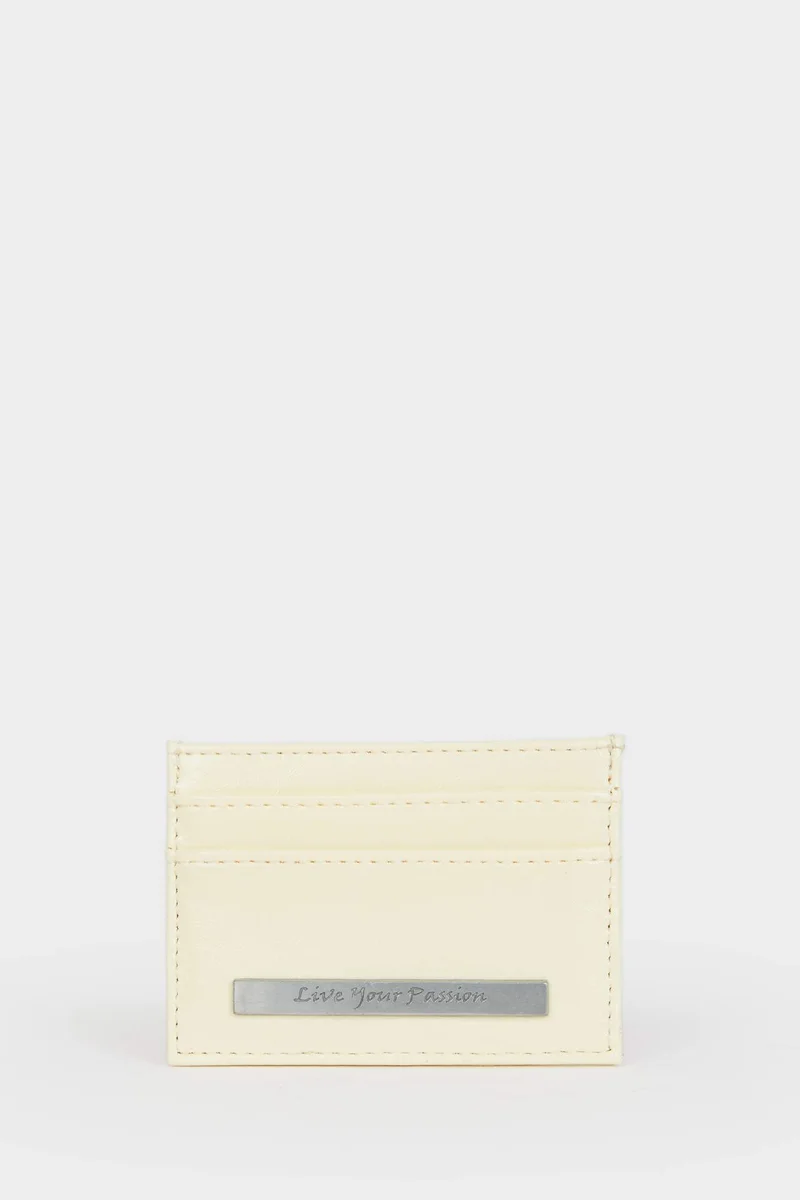 ديفاكتو Woman Faux Leather Business Card Wallet