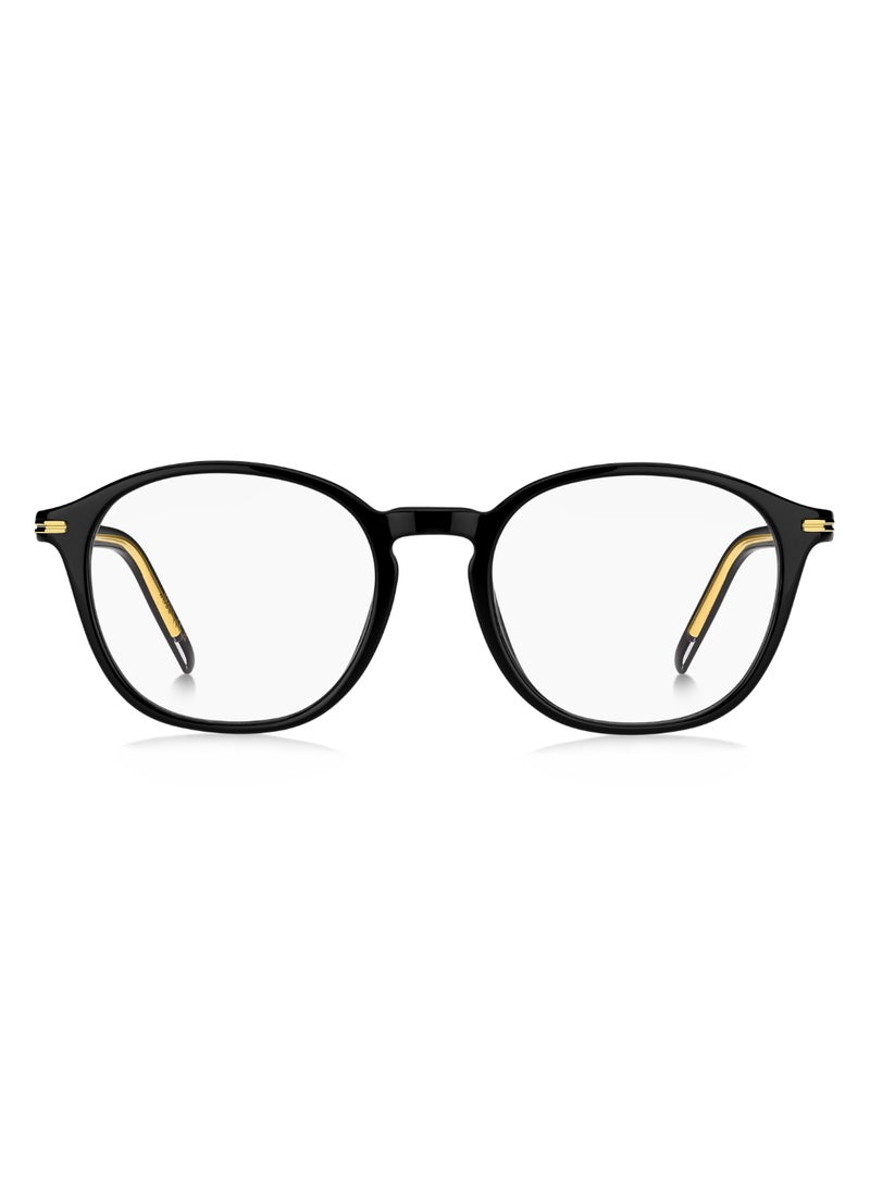HUGO BOSS نظارة شمسية نسائية مستطيلة الشكل من الأسيتات BOSS 1659 44 - مقاس العدسة: 43.6 مم - أسود  - Image 3