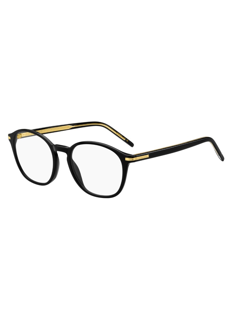 HUGO BOSS نظارة شمسية نسائية مستطيلة الشكل من الأسيتات BOSS 1659 44 - مقاس العدسة: 43.6 مم - أسود  - Image 1