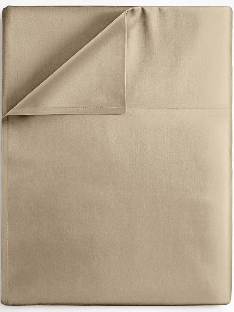 CGK Unlimited Cal King Size Flat Sheet  Hotel Quality Top Flat Bed Sheet Only  UltraSoft Breathable  Cooling  Fade  Wrinkle Free  EasyCare Stain  Shrink Resistant Bedding  EasyFit  OekoTex  Cream 