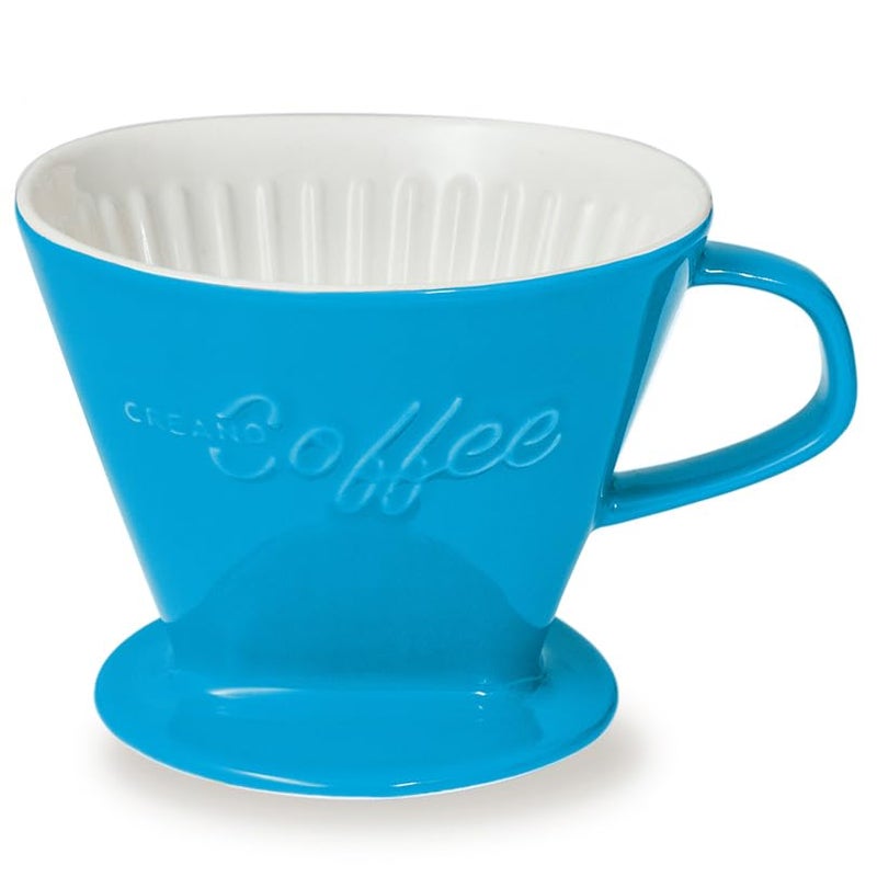 CREANO Creano XXL Porcelain Coffee Dripper Blue  Ceramic Cone Brewer  Pour Over Coffee Maker  Filter Size 4  huge and heavy quality 800gr28oz  6 Colours availeble
