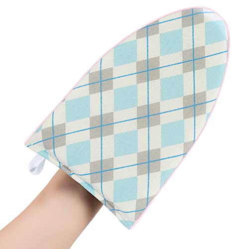 CINPIUK Garment Steamer Ironing Gloves Anti Steam Glove Heat Resistant Garment Steamer Mitt, Garment Steam Accessories for Clothes，Blue & White - Image 1