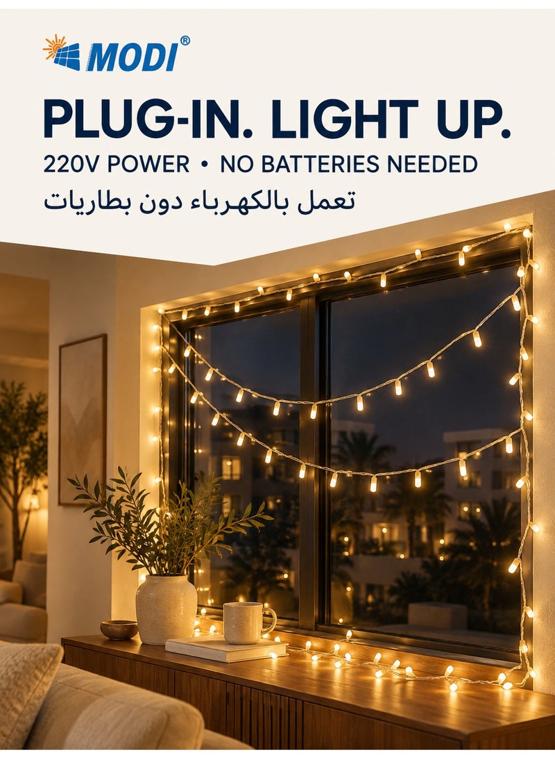 MODI 50M LED Strip Light, 15W 360 LEDs Warm White, IP44 Splash-proof Decorative Rope Light for Balcony, Indoor Decor, Ramadan & Festive Party Amience - Image 4