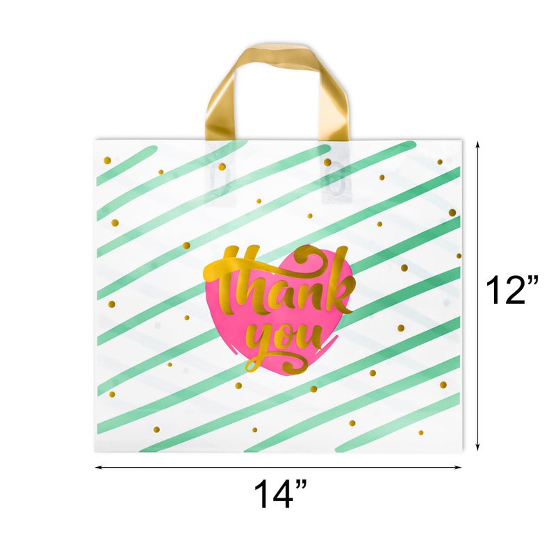 Elsjoy 80 Pack Thank You Merchandise Bags, 14 x 12 Reusable Boutique Shopping Bags for Party Favor, Business, Wedding - Image 4